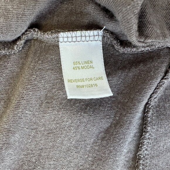 Garnet Hill Linen Modal Pocket Detail Open Cardigan Size M Gray Lightweight - Picture 5 of 9